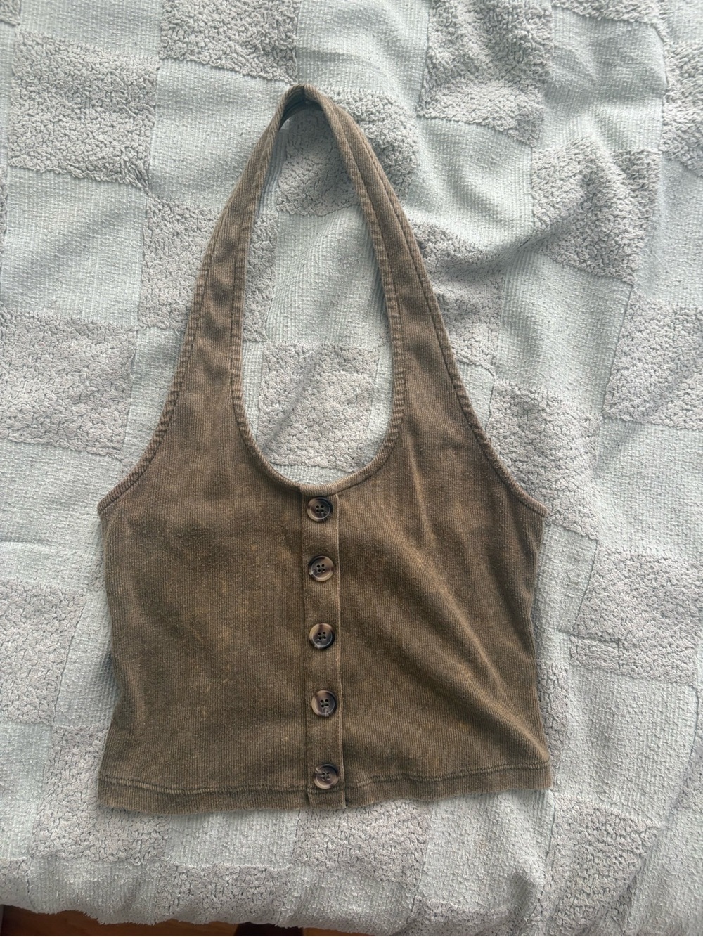 Aeropostale Brown Button-Front Halter Camisole
